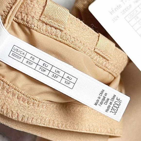Le Mystere Infinite Underwire Convertible T-Shirt Bra Underwires Tan 32DDD NWT - Picture 6 of 11